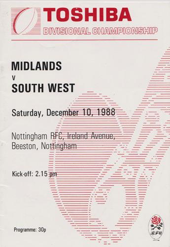 1988-Midlands-Rugby-Union-Football-memorabilia-signed-programme-Les-Cusworth-Martin-Bayfield-Brian-Moore-Paul-Dodge-RFU