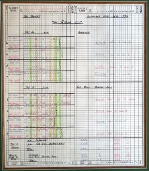 1993 Ryder Cup Golf Official BBC Scorecards Framed signed Peter Alliss Alex Hay Bruce Crictchley Dave Marr Day 2