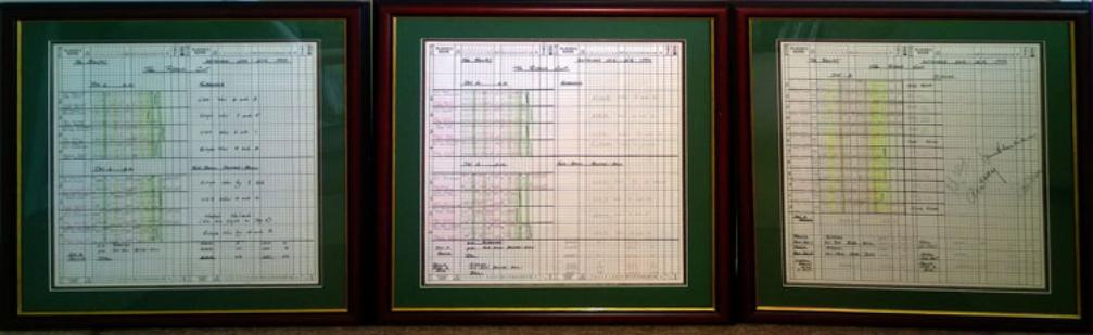 1993 Ryder Cup Golf Official BBC Scorecards Framed signed Peter Alliss Alex Hay Bruce Critchley Dave Marr