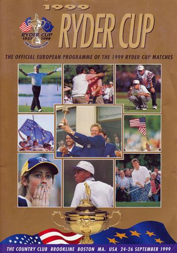 1999 Ryder Cup Golf Official Programme Country Club Brookline