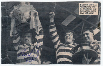ALEX MURPHY memorabilia signed Lance Todd trophy Challenge Cup Final trophy picture Leigh rugby league memorabilia