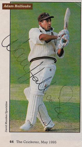 Adam-Hollioake-autograph-signed-Surrey-CCC-Cricket-memorabilia-1995-Cricketer-magazine-pic