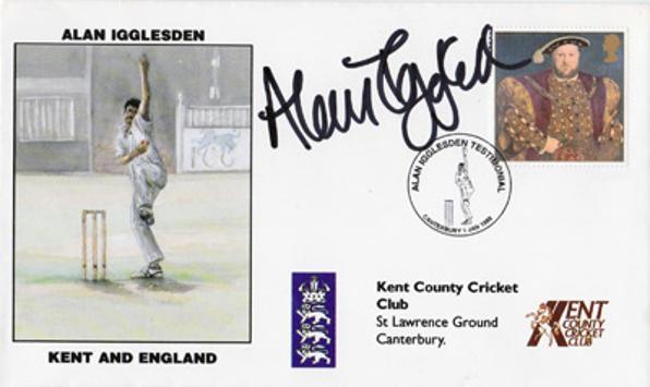 Alan-Igglesden-autograph-signed-first-day-cover-Kent-cricket-memorabilia-KCCC-Brain-Tumour-UK-Westerham-Iggy-Golf-Day-Spitfires-England-Test-Charity-fdc