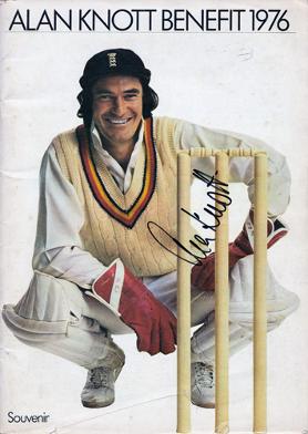 Alan-Knott-autograph-signed-Kent-CCC-cricket-memorabilia-1976-benefit-year-brochure-England-ashes-wicket-keeper-Knotty-KCCC