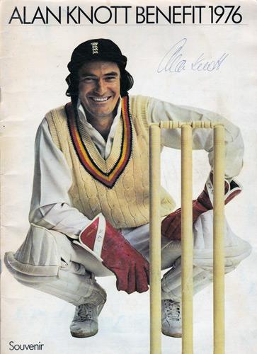 Alan-Knott-autograph-signed-Kent-CCC-cricket-memorabilia-1976-benefit-year-brochure-England-ashes-wicket-keeper-Knotty-KCCC