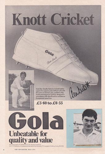 Alan-Knott-autograph-signed-kent-cricket-memorabilia-gola-boots-advert-england-wicket-keeper-legend-knotty-signature