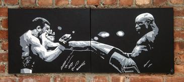 Anderson-Silva-memorabilia-signed-Mike-Ramirez-painting-UFC-memorabilia-Spider-autograph