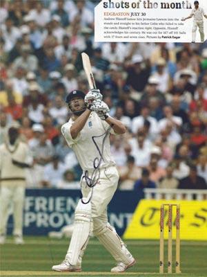 Andrew-Flintoff-Freddie-signed-england-mag-poster-six-century-167-west-indies-edgbaston-colin-father