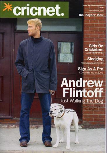 Andrew Freddie Flintoff signed cricnet cricket mag cover