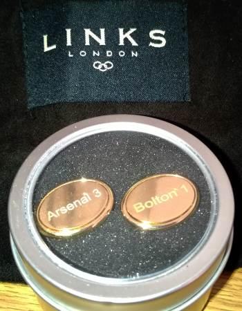 Arsenal FC Commemorative Cufflinks Last Football Game at Highbury Stadium v Bolton