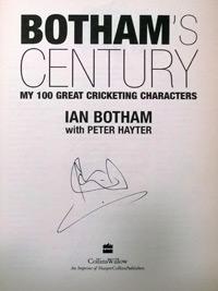Sir Ian Botham signed autographed Bothams Century first edition cricket book autograph signature