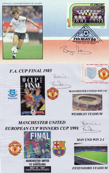 Brian-Robson-autograph-signed-manchester-united-football-memorabilia-Old Trafford-Fa-Cup-Final-Man-Utd-England-WBA-FDC-First-Day-Cover