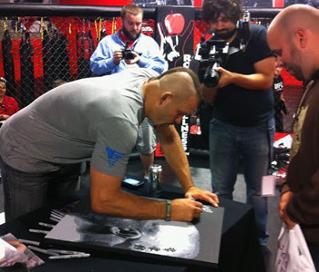CHUCK-LIDDELL-memorabilia-signed-UFC-memorabilia-Mike-Ramirez-painting-artwork-autograph-portrait-Ultimate-Fighting-Championships-Iceman-MMA-signature