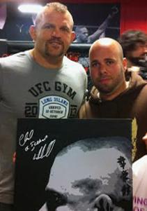 CHUCK-LIDDELL-memorabilia-signed-artist-Mike-Ramirez-painting-UFC-memorabilia-autograph-signing