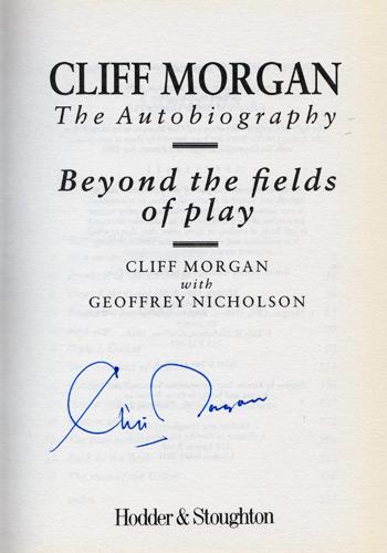CLIFF-MORGAN-memorabilia-signed-autobiography-Beyond-The-Fields-Of-Play-Wales-rugby-memorabilia-autographed-book-signature-350