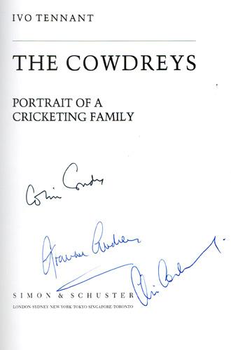 COLIN-COWDREY-autograph-signed-biography-The-Cowdreys-Chris-Cowdrey-memorabilia-Graham-Cowdrey-kent-cricket-memorabilia-england-MCC-Ivo-Tennant-1990-signature