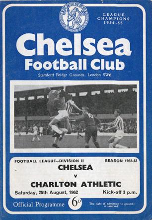Chelsea-FC-signed-programme-1962-1963-Stamford-Bridge-Charlton-Athletic-football-memorabilia-autograph-Addicks-team-photo-autographed-The-Valley-August