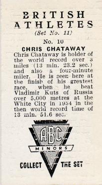 Chris-Chataway-signed-Athletics-memorabilia-four-minute-mile-kuts-white-city-5000m-world-record-ABC-Minors-card-biography