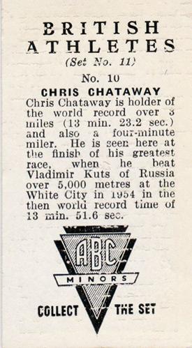 Chris-Chataway-signed-Athletics-memorabilia-four-minute-mile-kuts-white-city-5000m-world-record-ABC-Minors-card-biography