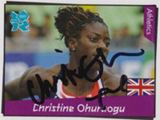 CHCHRISTINE OHURUOGU 2008 Beijing Olympics 400m champion Signed official 2012 Olympic GB&NI card.