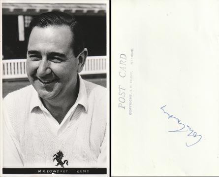 Colin-Cowdrey-portrait-signed-kent-cricket-postcard-kccc-mcc-england