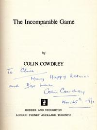 LORD COLIN COWDREY (Kent & England) signed copy of