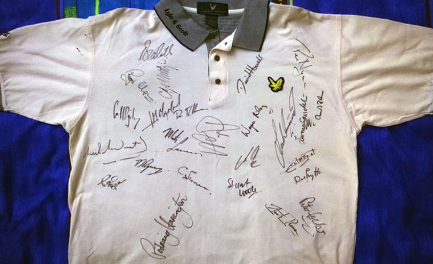 Colin-Montgomerie-Jose-Maria-Olazabal-Thomas-Bjorn-Padraig-Harrington-signed-golf-shirt-memorabilia-sports-autograph