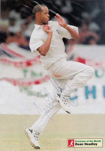 DEAN-HEADLEY-autograph-signed-Kent-cricket-memorabilia-KCCC-Spitfires-England-test-match-bowler-all-rounder-deano-the-crickter-of-the-month-magazine