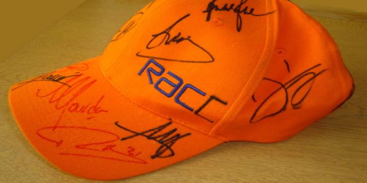 Damon Hill Ryan Hunter Reay Paul Tracey Mark Blundell BobbY Rahal Alex Yoong signed motorsport cap