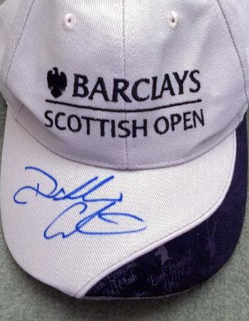 Darren Clarke signed Loch Lomond Golf Course Scottish Open golfing cap autograph memorabilia