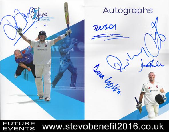 Darren-Stevens-autograph-signed-Kent-cricket-memorabilia-Stevo-2016-Benefit-Brochure-KCCC-Rob-Key-Sam-Northeast-Bell-Drummond-Sam-Billings-Derek-Ufton-signature