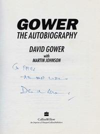 David-Gower-autograph-signed-england-cricket-memorabilia-book-autobiography-with-time-to-spare-leics-hants-ccc