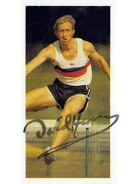 DAVID HEMERY 1968 Olympic 400m gold medal signed cigarette card.