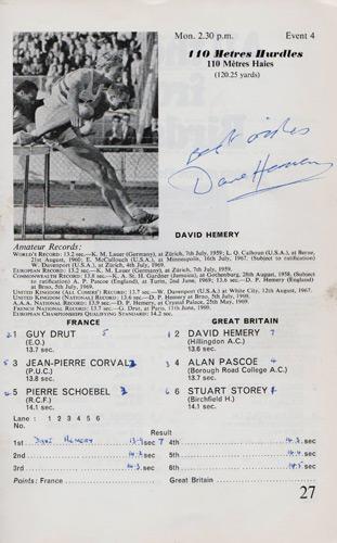 David-Hemery-autograph-signed-athletics-memorabilia-400-metres-hurdles-mexico-city-olympics-1968-gold-medal-champion-superstars-1969-Great-Britain-programme