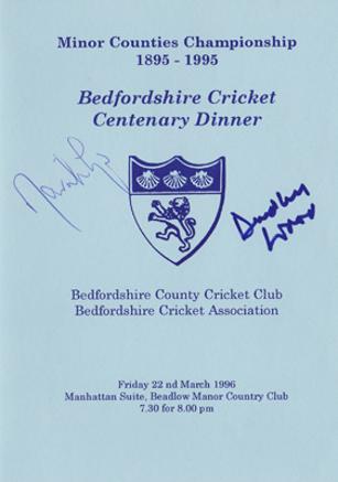 David-Lloyd-autograph-signed-lancashire-cricket-memorabilia-england-coach-captain-sky-sports-bumble-dudley-wood-signature-bedfordshire-minor counties dinner-menu
