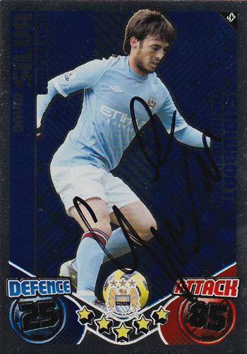 David Silva autograph Man City football memorabilia signed Match Attax player card signature collectable
