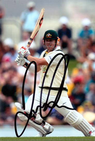 DAVID WARNER hand-signed Aussie cricket photo
