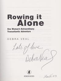 Debra-Veal-autograph-signed-autobiography-book-Rowing-it-alone-memorabilia-transatlantic-house-wife-2003-first-edition-robson-books-signature-searle