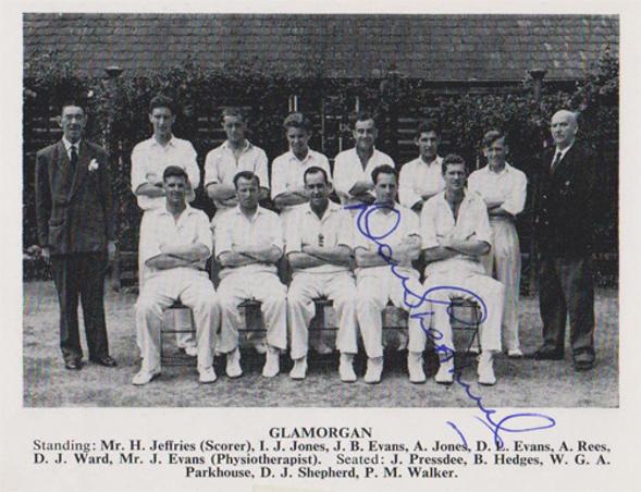 Don-Shepherd-autograph-signed-Glamorgan-cricket-memorabilia-bowler-signature-wales-team-photo-signature