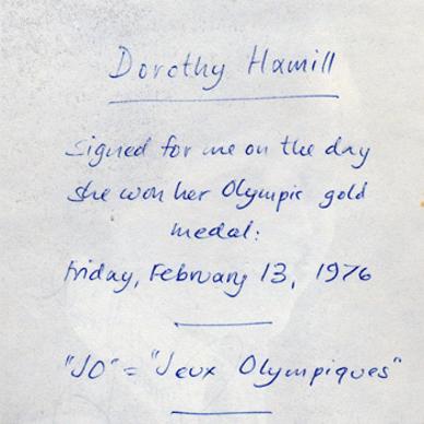 Dorothy-Hamill-memorabilia-autograph-signed-Olympics-Ice-Skating-memorabilia-1976-Innsbruck-Winter-Olympic-Games-memorabilia-champion-world-champion-USA-signature