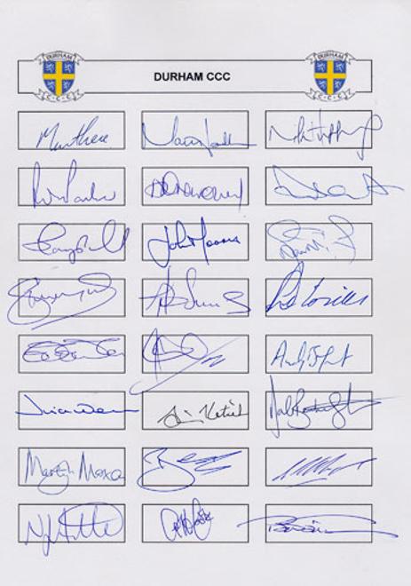Durham-cricket-memorabilia-legends-signed-autograph-sheet-card-team-botham-hussey-collingwood-katich-hamrison-astle-cook