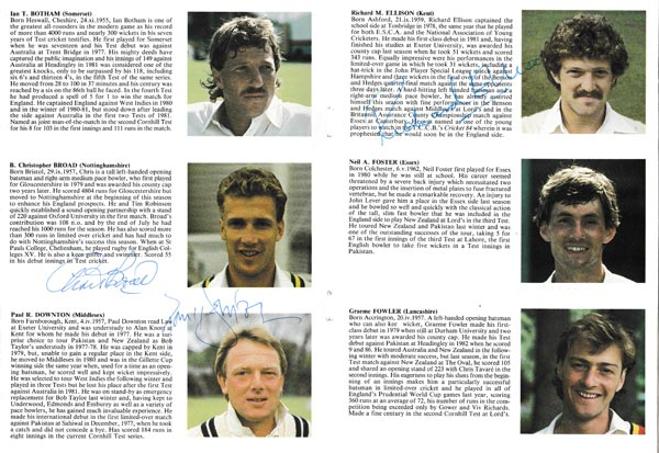 England-cricket-memorabilia-signed-1984-oval-fifth-test-match-programme-West-indies-Paul-Downton-Chris-Broad-autograph-richard-ellison-signature