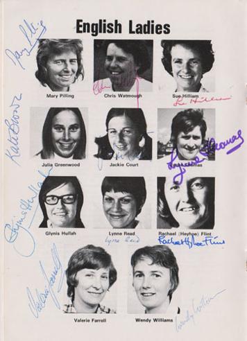 England-womens-cricket-memorabilia-signed-watsonians-club-brochure-centenary-1875-1975-team-ladies-autographs