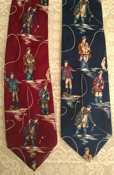Fly-Fishing-memorabilia-Silk-Neck-Tie-Angling-clothing-Red-Blue-Coarse-Game-Fashion
