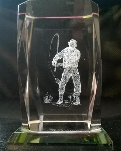 Fly-Fishing-paperweight-laser-3D-etched-crystal-glass-lazer-fisherman