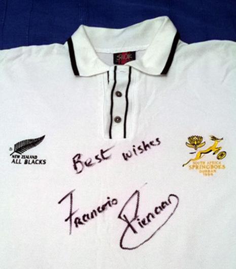 FRANCOIS PIENAAR memorabilia signed South Africa Rugby shirt rugby memorabilia