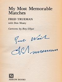 Fred-Trueman-autograph-signed-england-cricket-memorabilia-book-my-most-memorable-matches-yorkshire-signature