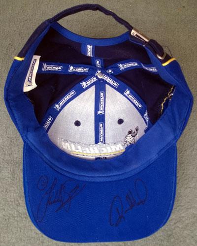 Freddie Spencer memorabilia Randy Mamola memorabilia signed Michelin motor bike sports memorabilia cap autographs motor cycling memorabilia