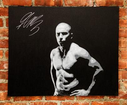 GEORGES ST-PIERRE memorabilia-signed-UFC-memorabilia-Mike-Ramirez-painting-artwork-autograph-portrait-Ultimate-Fighting-Championships-rush-wall-art-350
