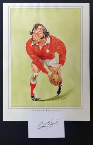 Gareth-Edwards-autograph-signed-Wales-rugby-memorabilia-autographed-signature-cardiff-blues-john-ireland-print-scrum-half-british-lions